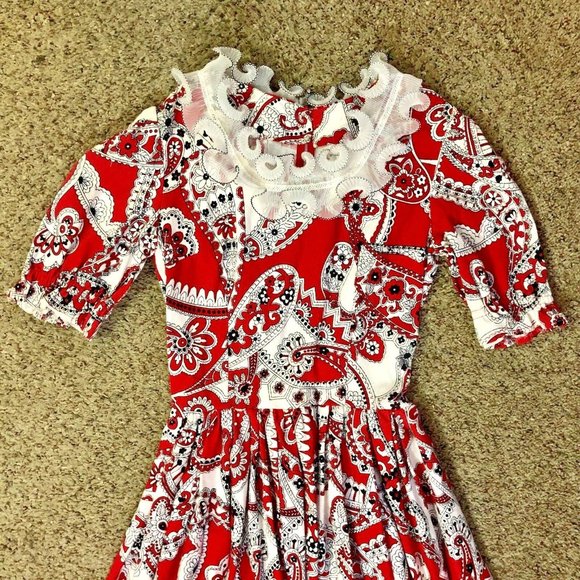 Vintage Handmade Square Dance Outfit Matching Mens Womens Used 2 Piece Red Black - Picture 9 of 16